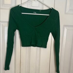 PacSun Deep Green Ribbed Crop Top